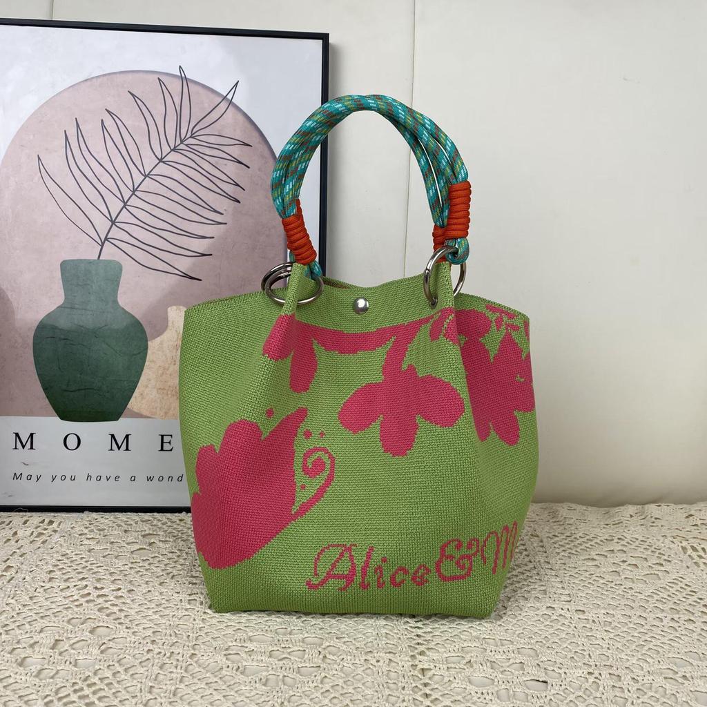Korean Ins Knot Handbag: Stylish Spring/Autumn Bucket Bag with Large Capacity