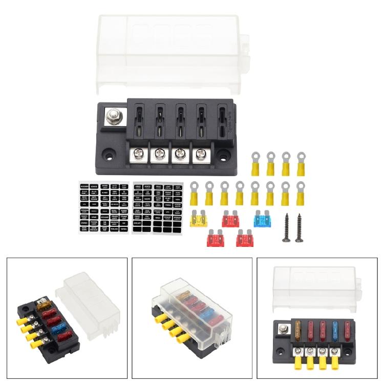 Car 4 Way Circuit StandardATO ATC Blade Fuses Box Block Holder 32V with Cover