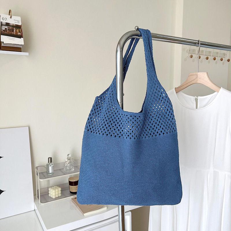 Handmade Woven Heart Tote Bag - Large Capacity Casual Beach Shoulder Bag