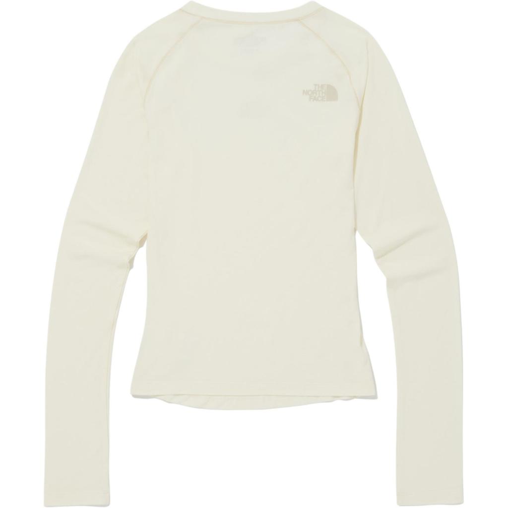 The North Face Logo Fitted Long Sleeve Breathable T-Shirt Women tops Cream NT7TQ33J