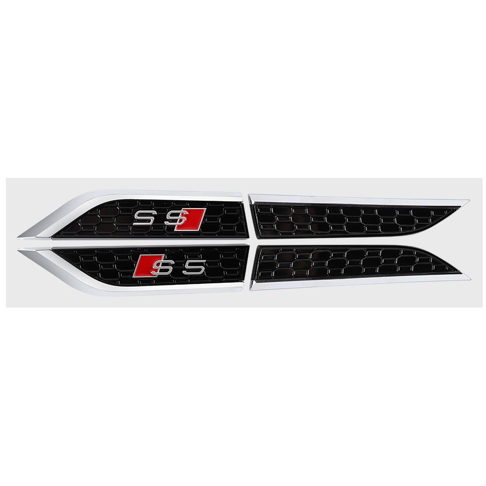 1 Pair 3D ABS S5 Badge Car Fender Side Wing Emblem Sticker Auto Refit Decals For WQ RS5 A1 A3 8P A4 B5 B6 B7 B8 C5 S RS TT RSQ 4Rs34