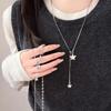 Graduation Gift Jewelry for Women Silver Asymmetrical Star Pendant Adjustable Snake Chain Dainty Necklace