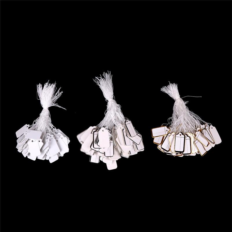 100X Etichete Snur de cravată Înșirate Preț Bilete Bijuterii Ceas Îmbrăcăminte Etichete de afișare