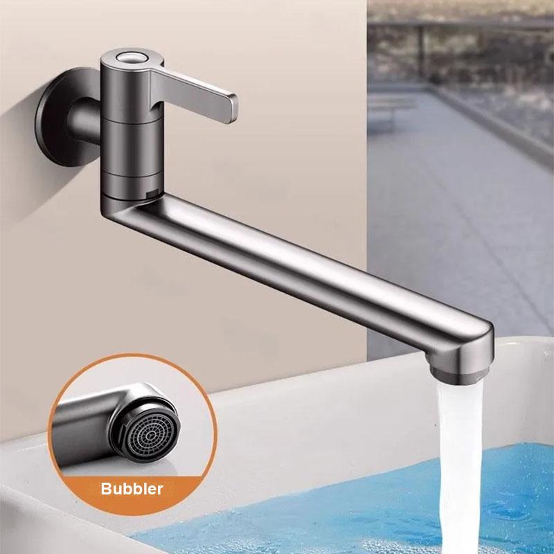 In-Wall Mop Pool Faucet Kitchen Sink Faucet Single Hole Faucet Brass 360º Free Spin Single Cold Faucet