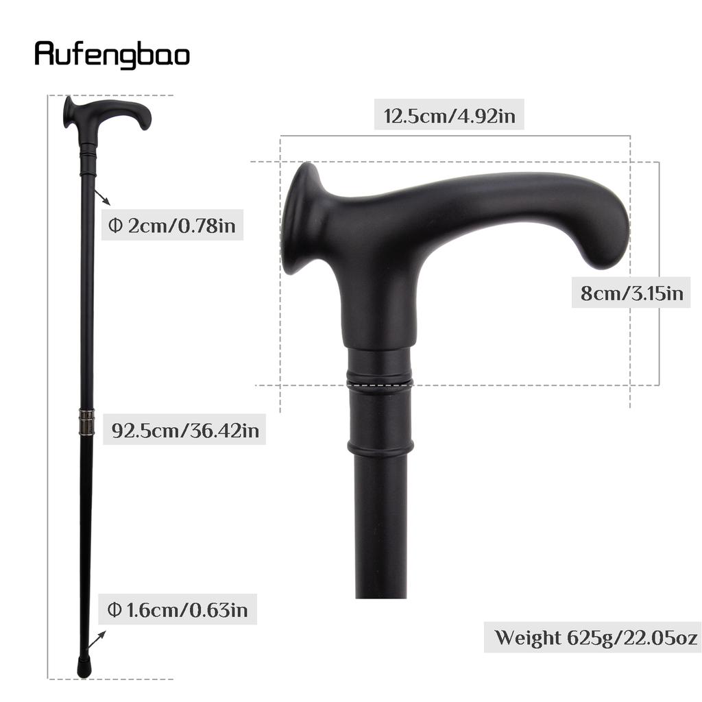 Black Ergonomics Alloy Fairy Wands Spiral  Right Hand Walking Cane Walking Stick Wand Cosplay Wedding Birthday Party Stick 92cm