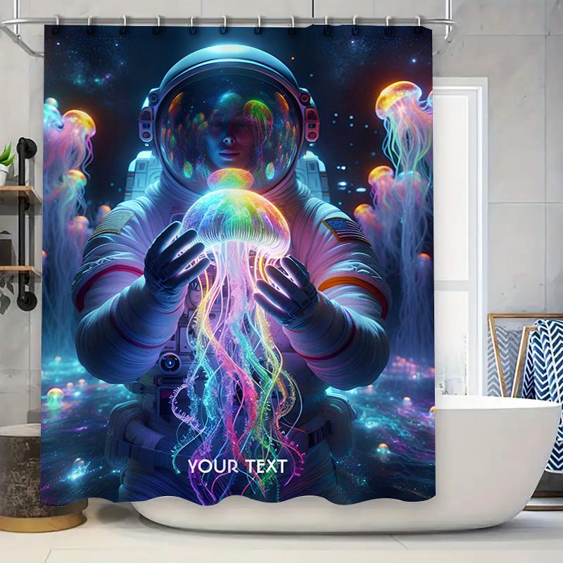 

Purple Floral Shower Curtain With Bee Design Modern Decor For Bathroom Made From Water-Resistant Fabric Available In Various Siz W60H190(CM)-1 Pcs
