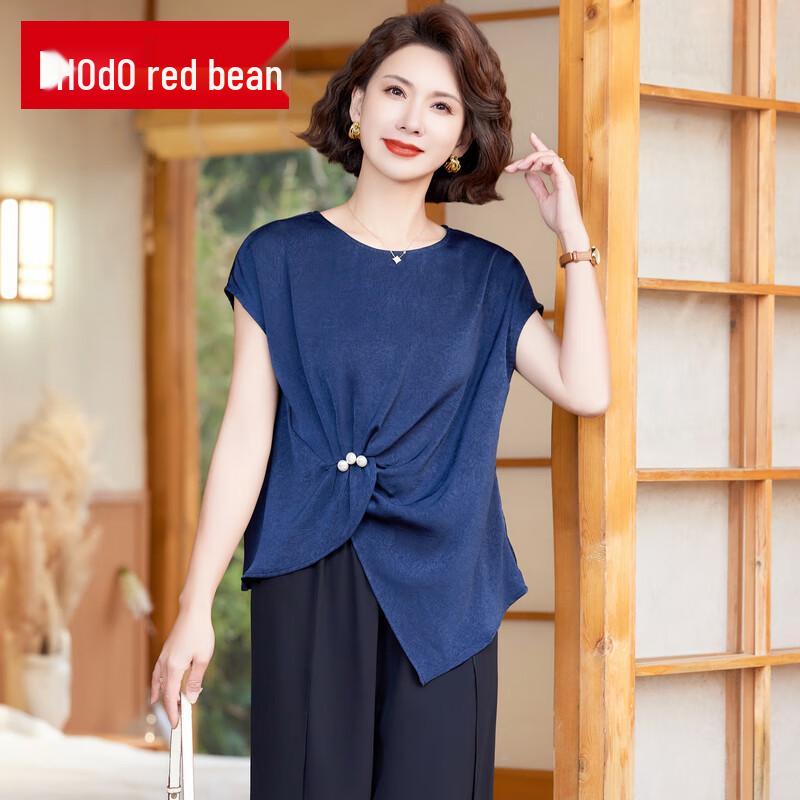 Red Bean Mom 2025 Summer Elegant Two-Piece Set for Middle-Aged Women