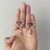Jun'an Original Punk Gothic Thorn Heart Cross Earrings for Women