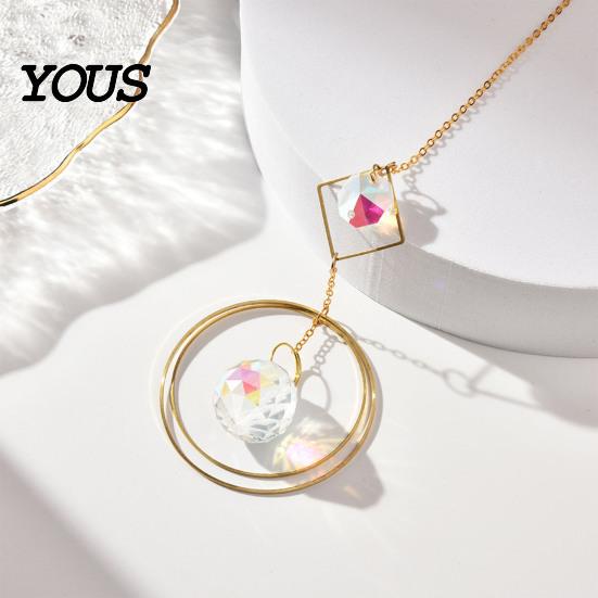 Sun Catcher Pendant Faux Crystal Suncatcher, Colorful Prisms Window Hanging Catcher, Moon Suncatcher Rainbow Maker Chain for Garden Home Decor Star