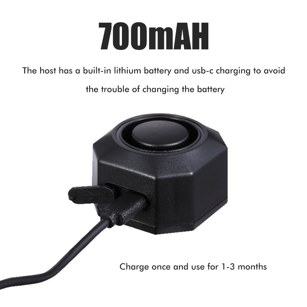 Bike Alarm System Bike Alarm with Remote Control Wireless USB C Motorcycle Waterproof Anti Theft