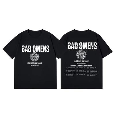 Bad Omens Do You Feel Love Tour 2026 Camiseta Hombres Mujeres Moda Rock Manga Corta Camisetas Verano Casual Sueltas Algodón Camisetas