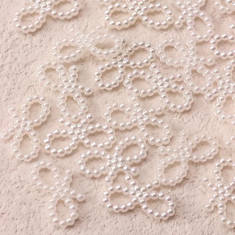 100pcs Bows, Ivory White Hair Ring Decoration, Suitable For DIY Wedding Hair Accessories Daily Decoration, DIY Materials