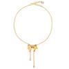 Oscar Gold-Plated Retro Bow Pendant Necklace - Minimalist Women's Design