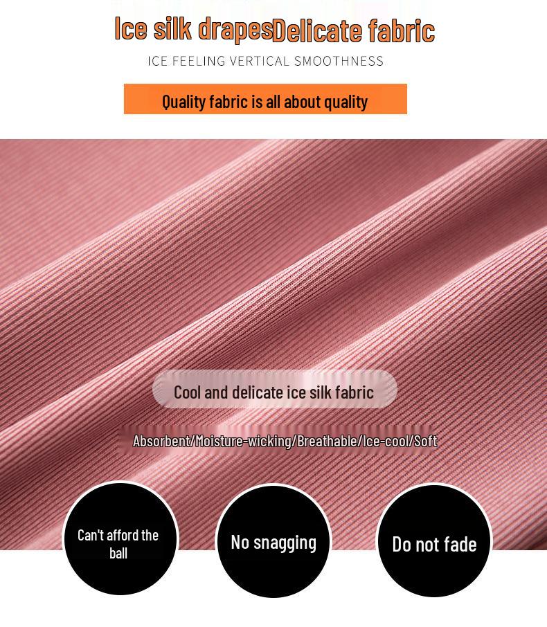 Women's High-Waist Ice Silk Wide Leg Pants - Black, Slimming, Sun-Protection, Lightweight, Casual Sport Trousers for Summer