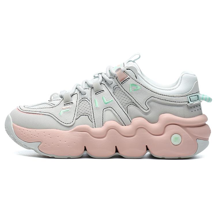 New FILA Barricade Low Sneakers 'Grey Pink White' Women's F12W211121FBA