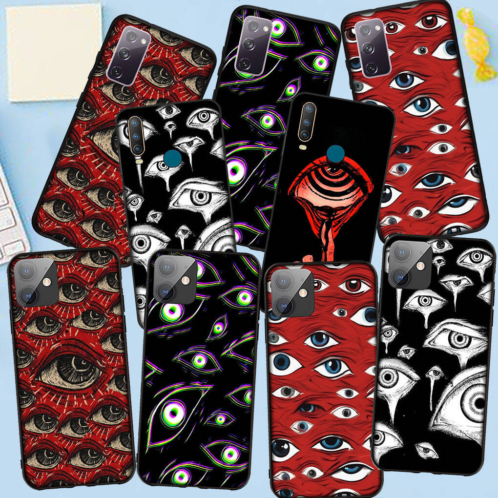 Phone Case for Samsung Galaxy S25 S23 S22 S24 Ultra FE S8 A05 A06 A15 A16 A36 A37 A35 A54 A24 A55 A56 A57 A25 A26 A53 A17 Spooky Scary Face Eyes Cover