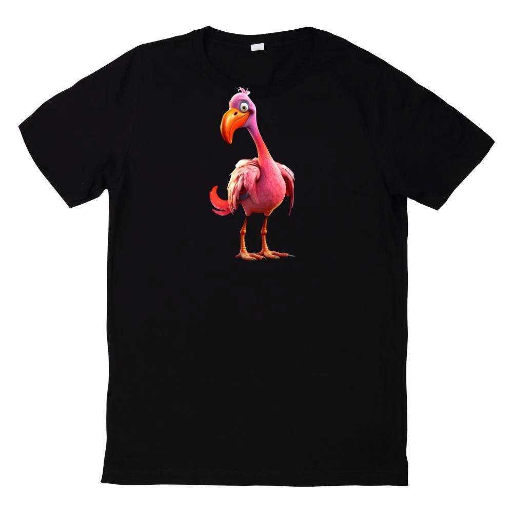 T-Shirt Lustiges Gesicht Flamingo Motiv XS
