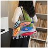 1 Pezzo Borsa a Shopper con Tagli a Contrasto Pesciolino Carino Borsa Lavorata a Maglia Rilassata Estiva Versatile per Pendolari Borsa a Spalla