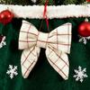 1/2Pcs Large Christmas Bow Decoration Red White Plaid Hanging Bow Ornament Indoor Outdoor Xmas Holiday Party Fabric Bow Wreath Decor
