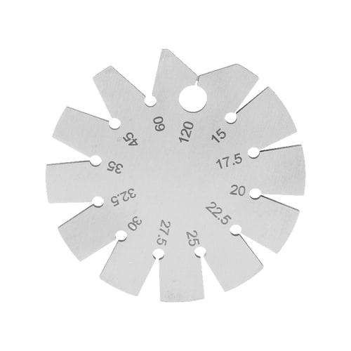 Stainless Steel Round Angle Gauge, 15 to 120 Degrees, Portable with Storage Case, Suitable for Woodworking Knives, Gauge Tools, Chisels, Planers
