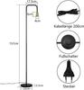 Lampadaire - NETTLIFE - Vintage - noir - métal - interrupteur au pied