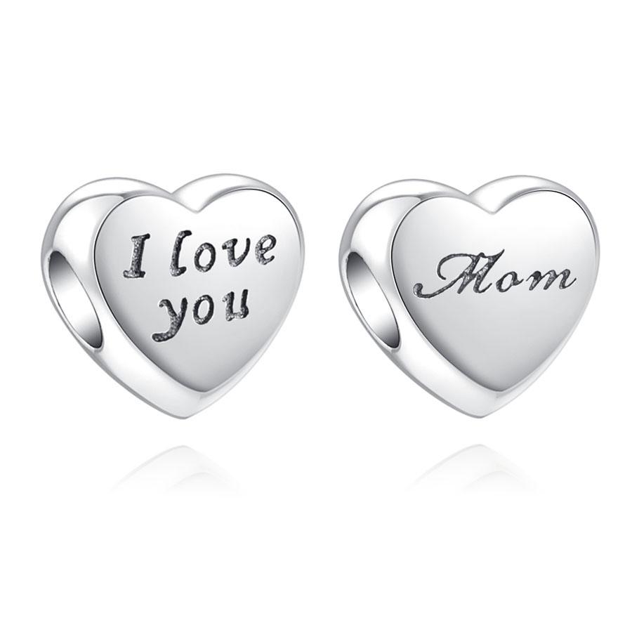New European I Love You Dauther Auntie Cousin Diy Bead Fit Original Charms Silver 925 Bracelet Jewelry Women Acessories