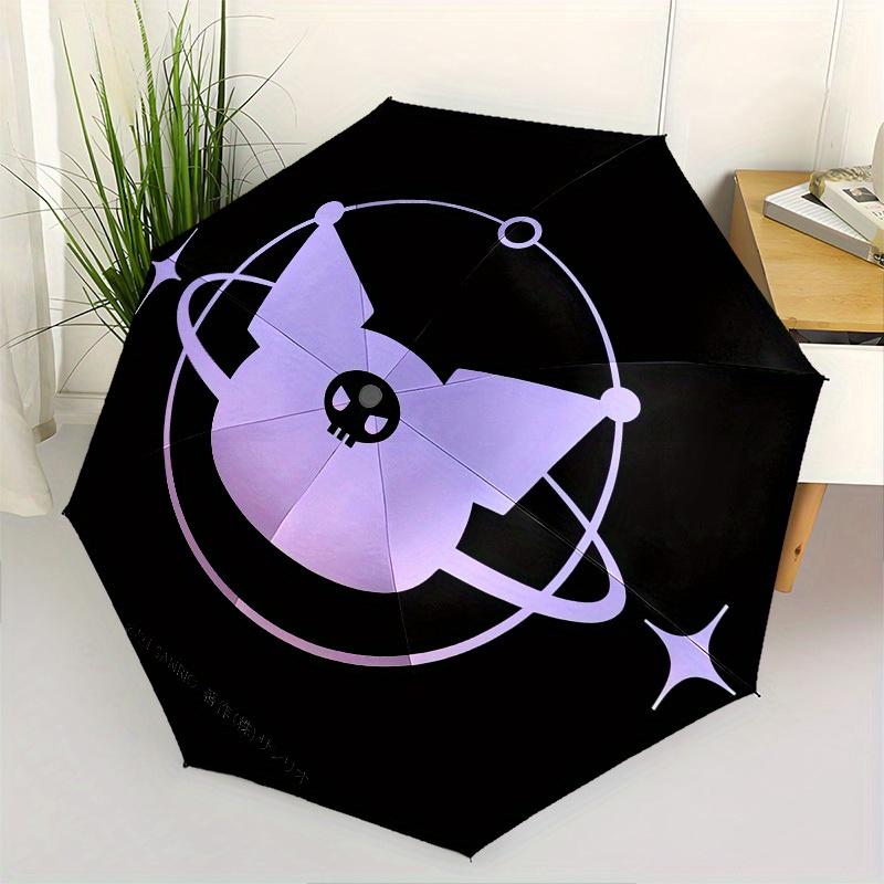 

1pc Purple Gradient Skull with Planet Rings Umbrella with Plastic Handle,Suitable for All Seasons Home Travel Outdoor UmbrellaSanlio056