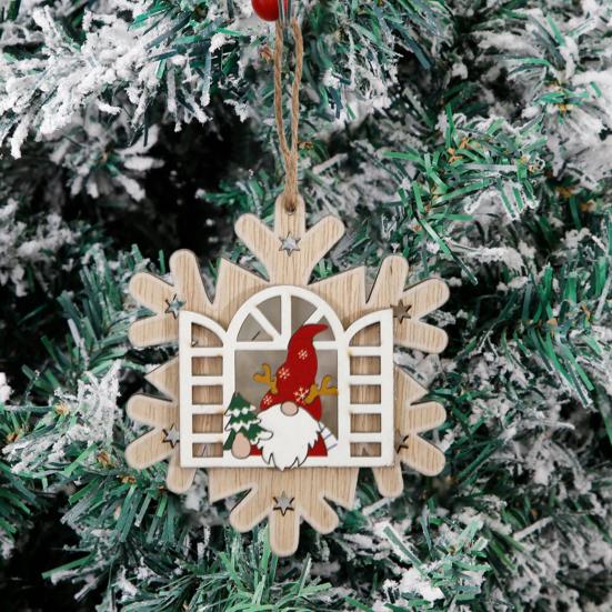 2 ks Dřevěná vánoční přívěsek Vánoční stromek Dekorace Skřítek Hvězda Výřez Závěsné ozdoby pro Domácí Párty Obývací Pokoj
