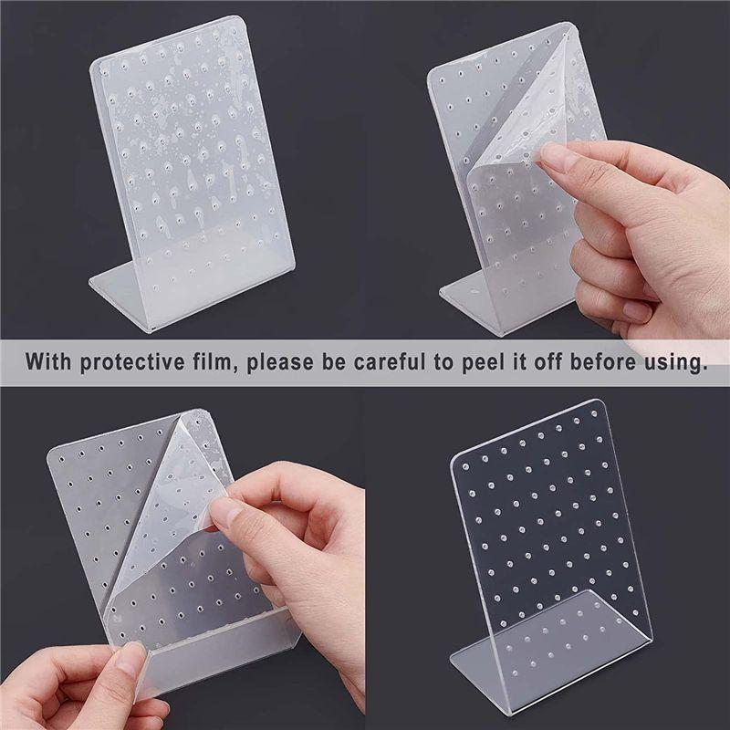 AEE4-6PCS Acrylic Jewelry Stand For Earrings Ear Studs Show Plastic Jewelry Display Rack Organizer Holder For Necklaces