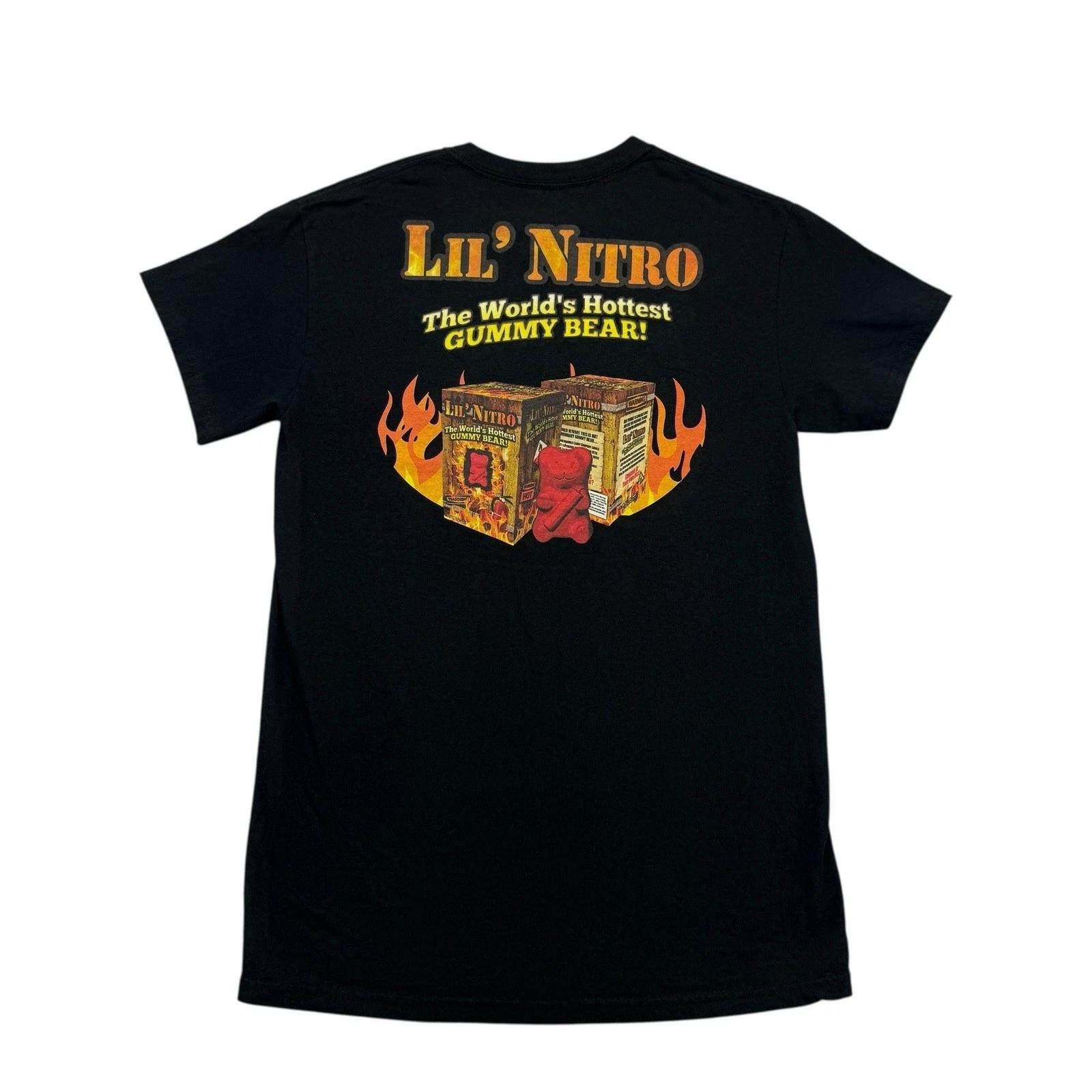 

LIL Nitro Shirt Mens Small S Black Worlds Hottest Gummy Bear Flamethrower Candy 2XL