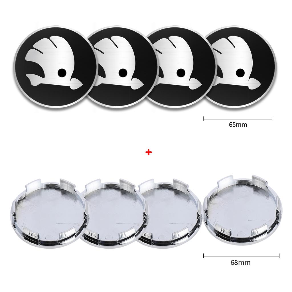 56/60/68/65mm Car Styling Wheel Center Hub Caps Rim Cover Badge Sticker For Skoda Octavia Fabia Rapid Superb Kodiaq Karoq Kamiq