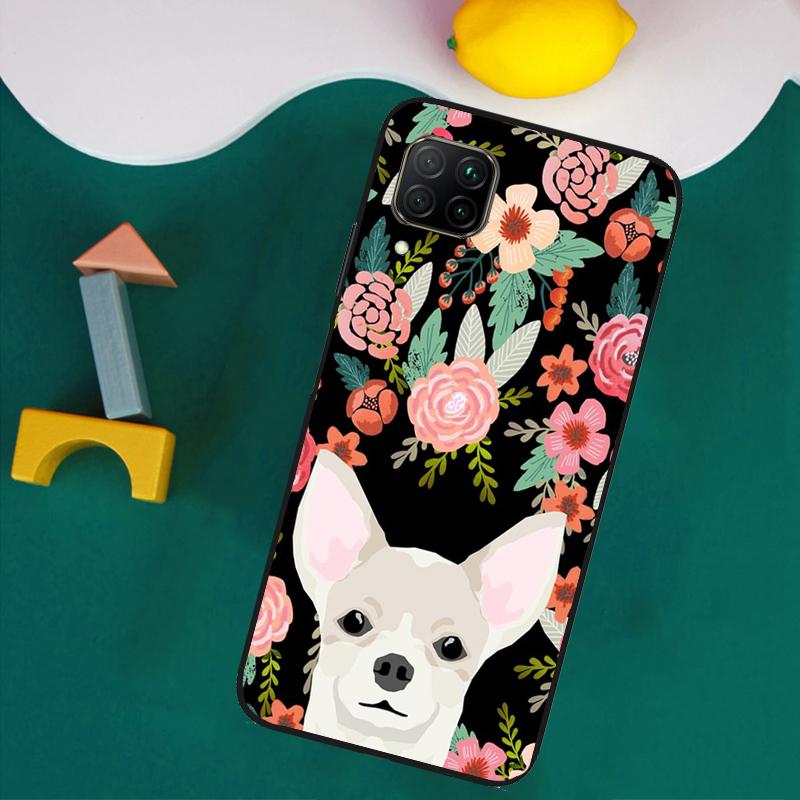 Chihuahua Face Floral Dog For Huawei Nova 9 10 SE 8i 11i 12i 12s Y60 Y61 Y70 Y90 Y72 Y73 Y91 P60 Pro P40 P30 Lite Case