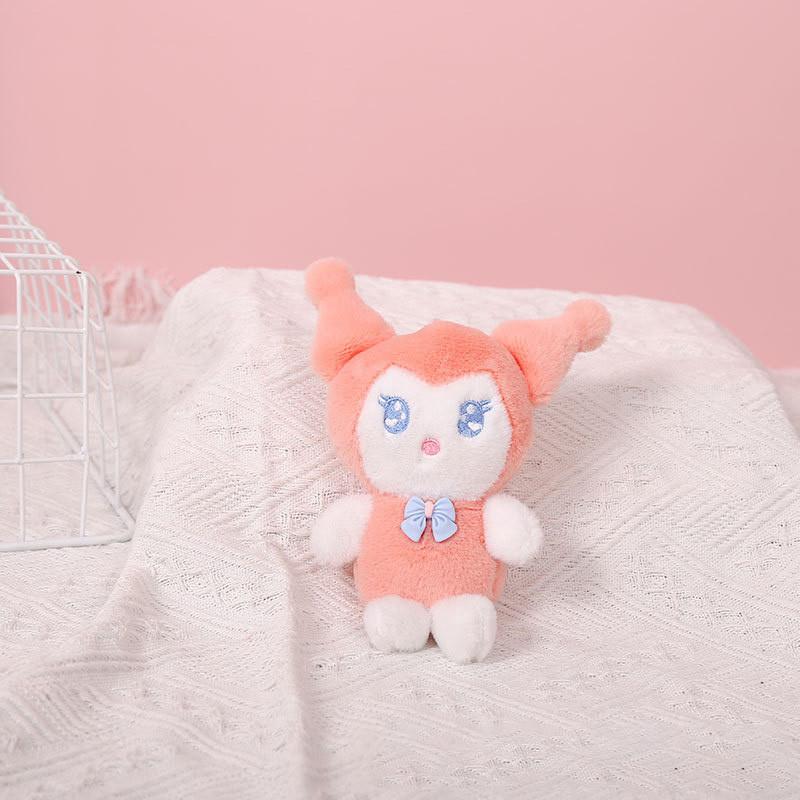 Adorable Plush Cartoon Kuromi Doll Backpack Accessory Cute Bag Charm Keychain
