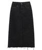UNKNOWN PLANET Seitennieten Gewaschener Denim Langer Rock Schwarz