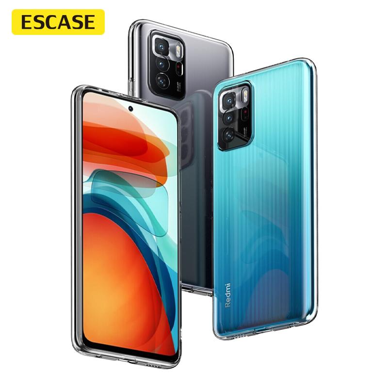 ESCASE Redmi Note 10 Pro Phone Case, Shockproof Full Coverage/soft Ultra-Thin Silicone (With Lanyard Hole), Transparent Soft Case