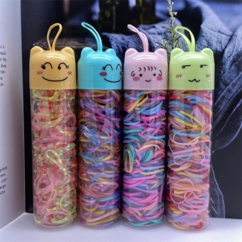 Cute large-capacity character mini hair tie set case Yellow