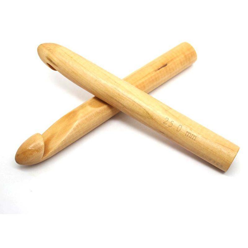 3pcs 15/20/25mm DIY Wooden Crochet Hook Set Knitting Needles Handle Home Yarn Tool Crafts top sale