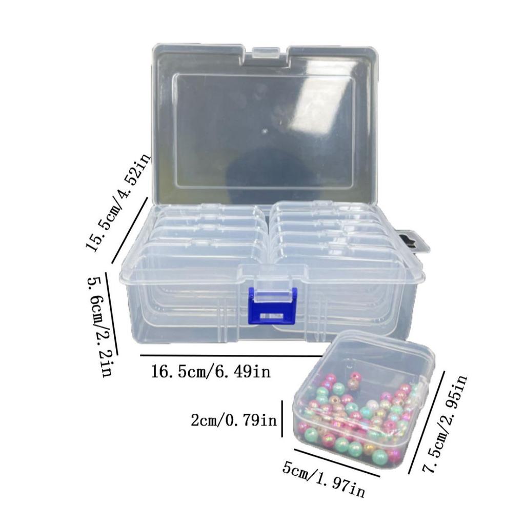 Large-Capacity Transparent Plastic Jewelry Box with Lid - 12 and 15 Grids
