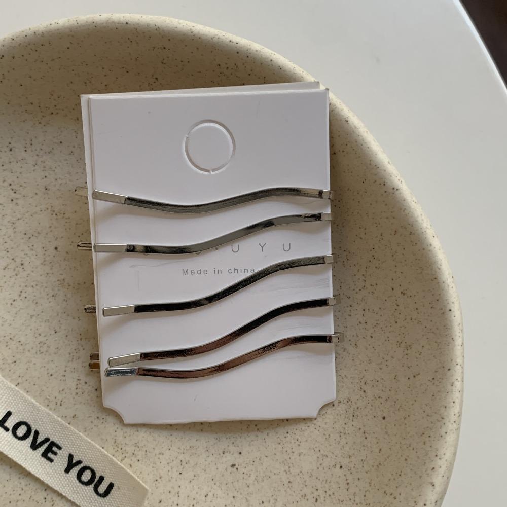 

5pcs Bright Gold Color Metal Hairpins 5.5cm Wavy Hair Clips Women s Headwear 5.5cm