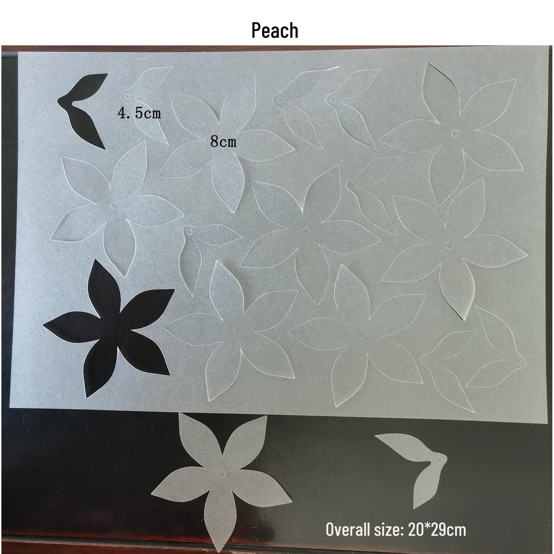 Pre-cut Heat Shrink Sheets - Jewelry Brooch & Planting Pieces in Tulip Peach Design персиковый