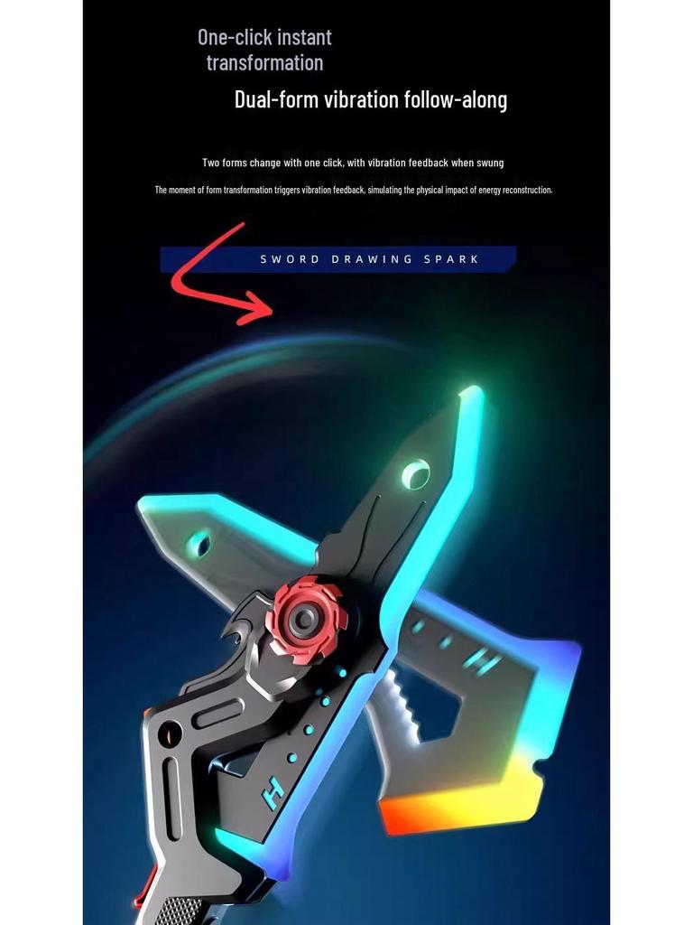 2-in-1 Axe & Laser Sword with Sound and Light Effects - Glowing Toy for Boys