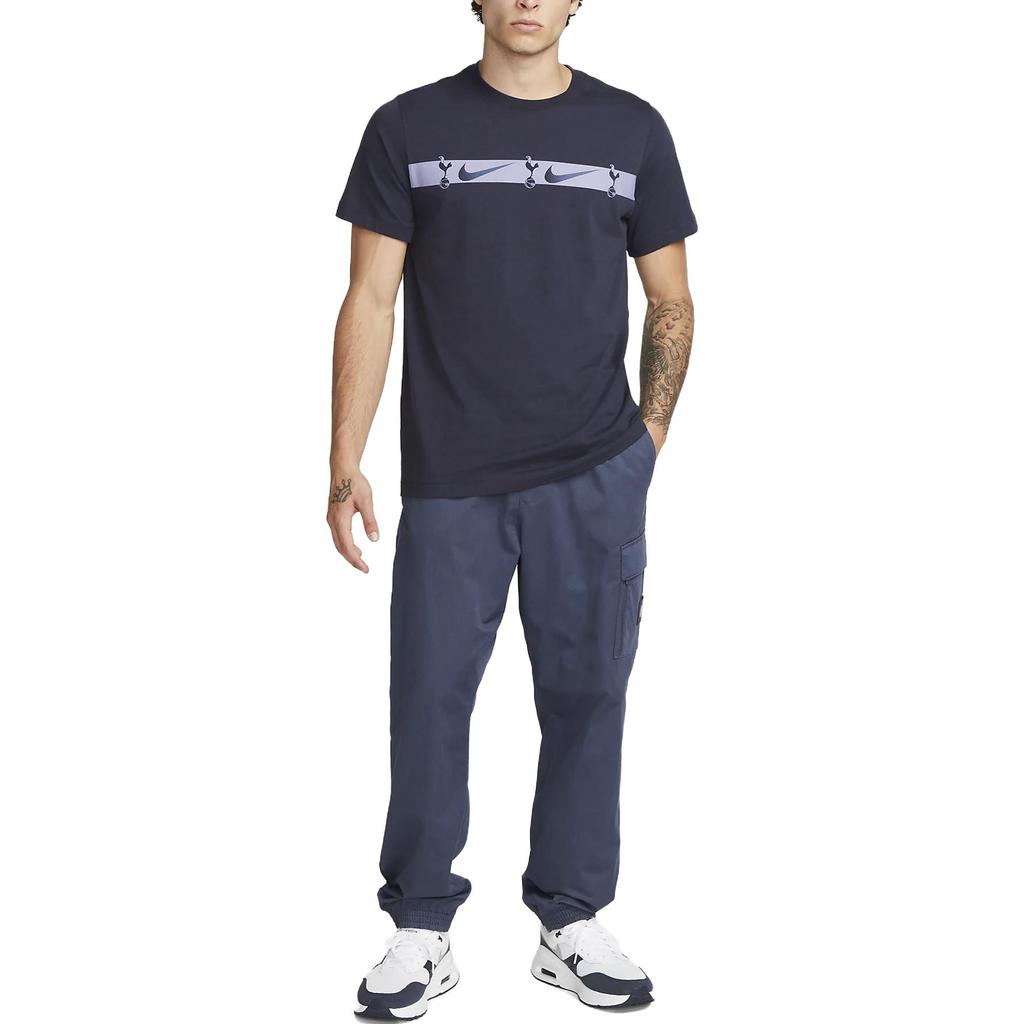 Nike Tottenham Hotspur Logo Print Crew Neck T-Shirt Men Tops Deep-Blue FN3172-459