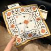 Lao Qian Feng Coffee Color Cashew Nut Silk Scarf Headscarf Versatile Neck Square Scarf Premium Sense Female Foreign Style Decorative Scarf Scarf