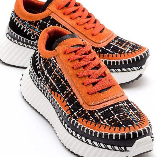 

NANTE Orange Tweed Women s Sneakers 2023 New Summer Spring Дизайнерская обувь для улицы