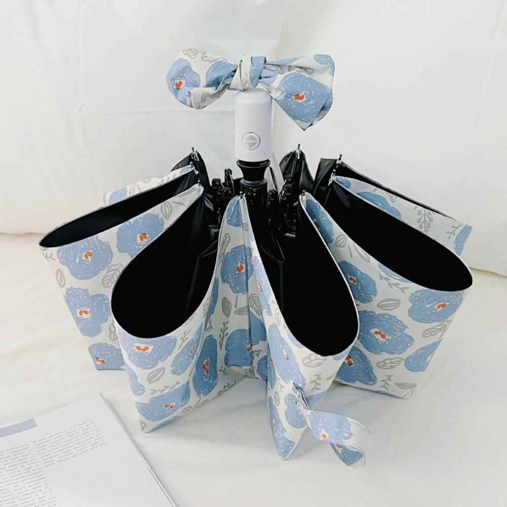 Fresh Flowers Sun Umbrella UV Protection Floral Umbrella Ultraviolet Automatic Umbrella  Rain Gear
