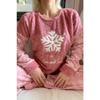 Damen-Pyjama-Set aus Plüsch mit Schneeflockenmuster