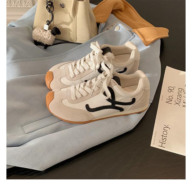 Cowhide Version~ Grape Mother Has the Same Ugly Cute Asymmetrical Big Toe Head Lace-up Casual Sports Forrest Gump Shoes Women's German Training Shoes