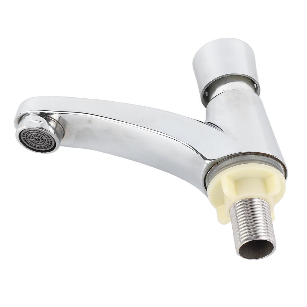 Time Delay Basin Sink Faucet Copper Alloy Push Switch Water Saving Tap for Home Kitchen Bathroom