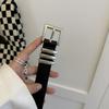 Simple Thin Waist Belt Metal Buckle Dress Decoration Adjustable PU Leather Belt  Daily