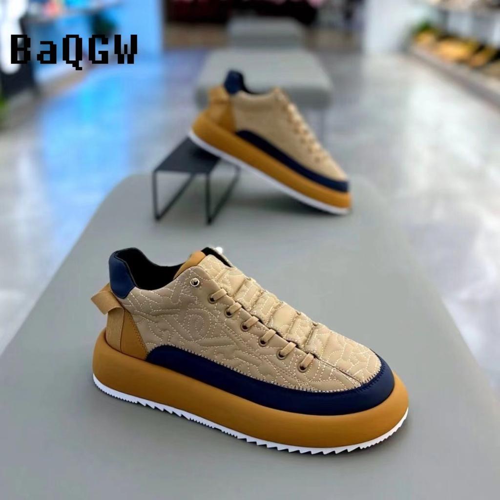 Men Chunky Sneakers Shoes Tennis Sports Slip-On Color Block Height Increased Skateboarding Walking Shoes Casual Shoes for Male